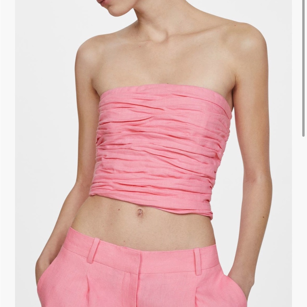 MNG Pink Strapless Top